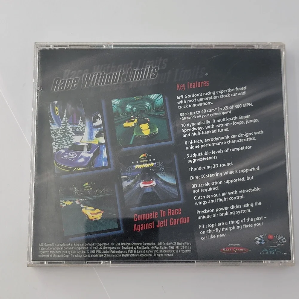 Jeff Gordon Race Without Limits - Windows 95 PC CD‎ video game Vtg
